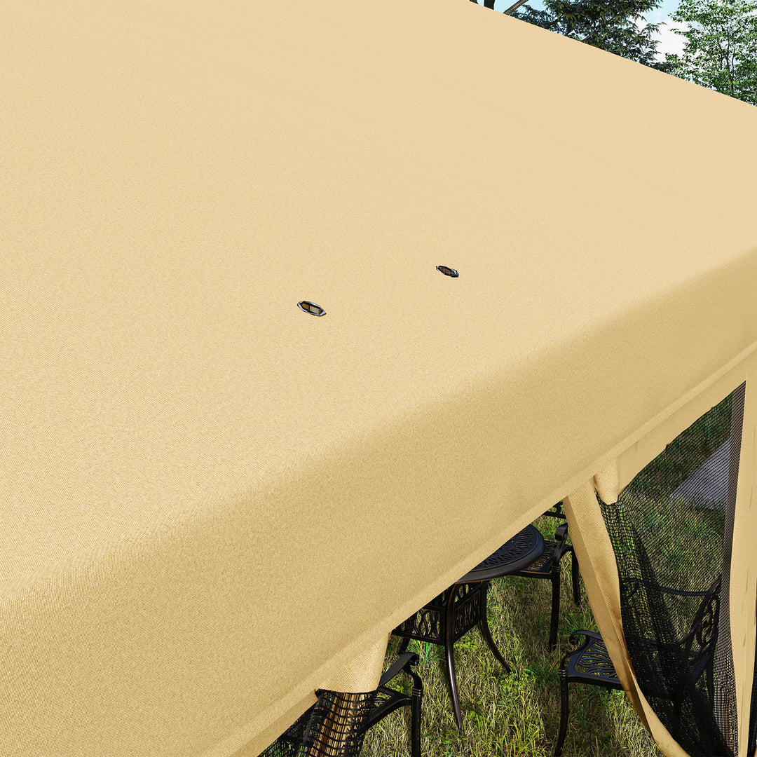 3 x 6m Pop Up Gazebo, Outdoor Canopy Shelter, Marquee Party Wedding Tent with 6 Mesh Walls and Carry Bag, Beige