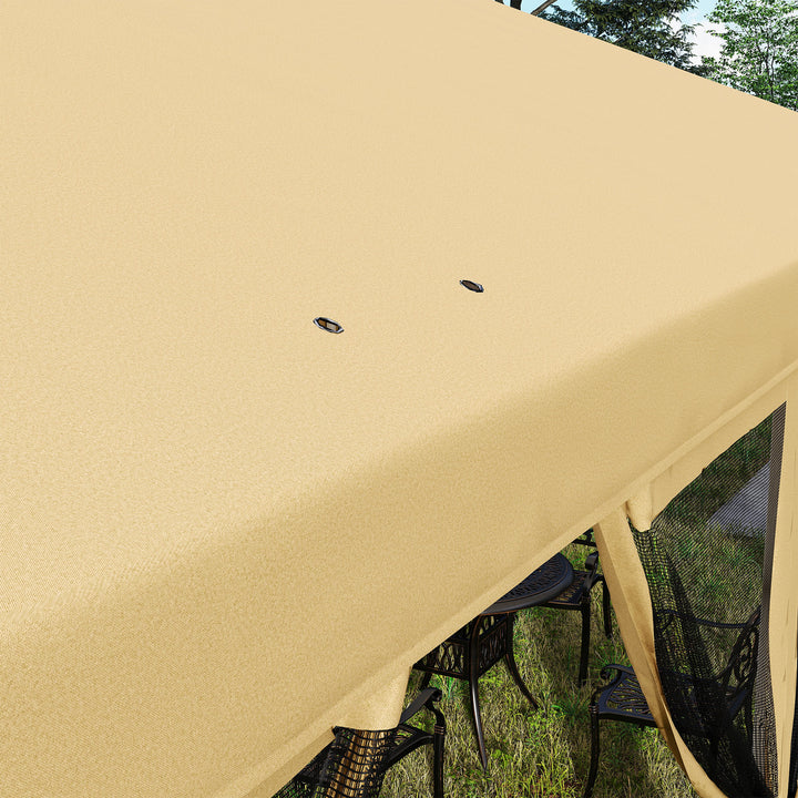 3 x 6m Pop Up Gazebo, Outdoor Canopy Shelter, Marquee Party Wedding Tent with 6 Mesh Walls and Carry Bag, Beige