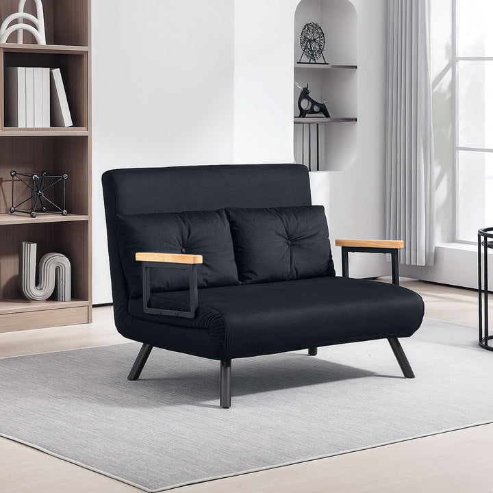 4-in-1 Velvet-Feel Double Sofa Bed, with Pillows