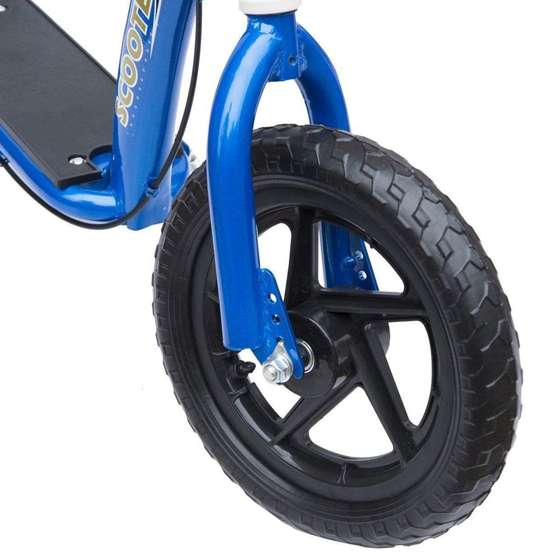 MCL Kids Scooter Kick Scooter, with 12" EVA Tyres, Rear Brake, Big Wheels Scooter for 5-12 Years , Blue