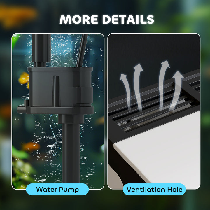 28L Glass Aquarium Fish Tank with Filter, LED Lighting, for Betta, Guppy, Mini Parrot Fish, Shrimp, 38 x 26 x 39.5cm