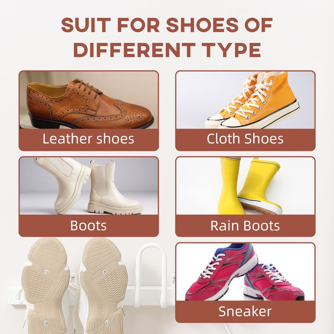 MCL 2 Pairs Electric Shoe Dryer, Wall Mounted Shoe Warmers with Constant Temperature for Boots, Leather Shoes, Socks, White