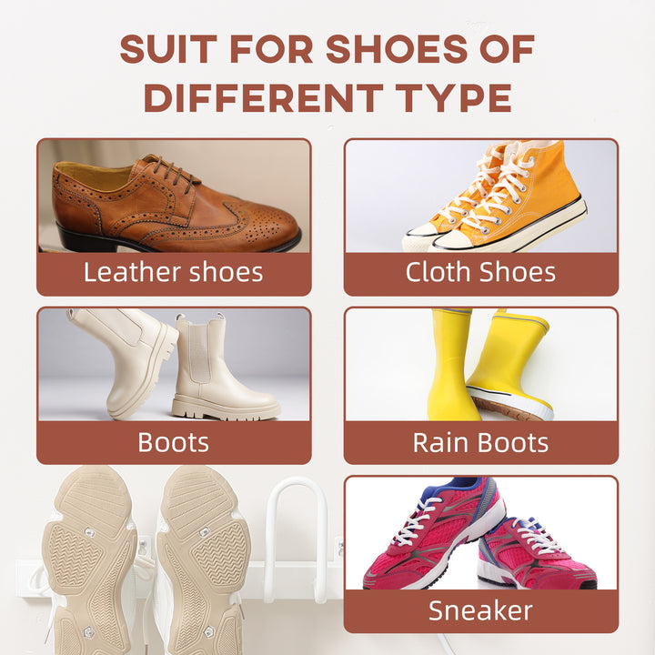 MCL 2 Pairs Electric Shoe Dryer, Wall Mounted Shoe Warmers with Constant Temperature for Boots, Leather Shoes, Socks, White