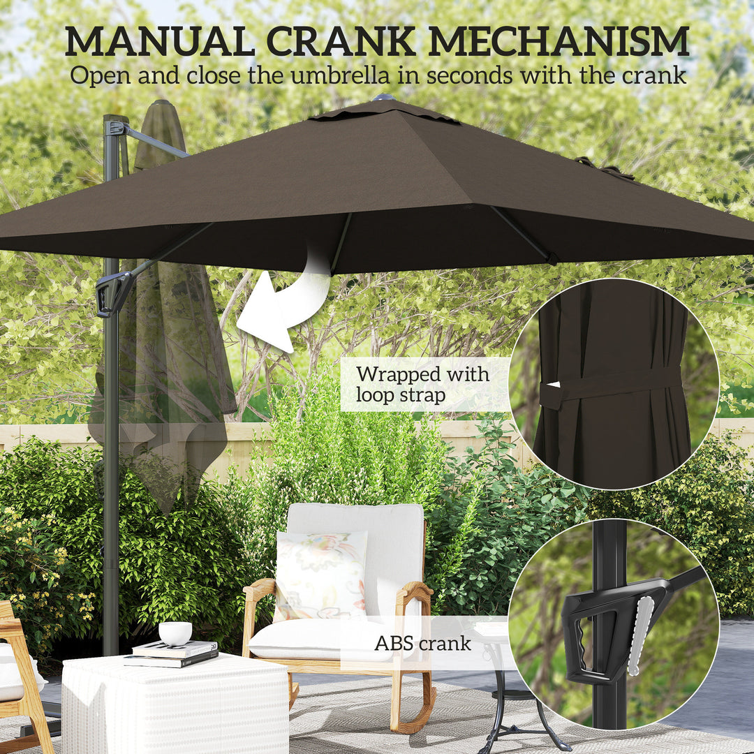 Patio Offset Parasol Umbrella - Tan