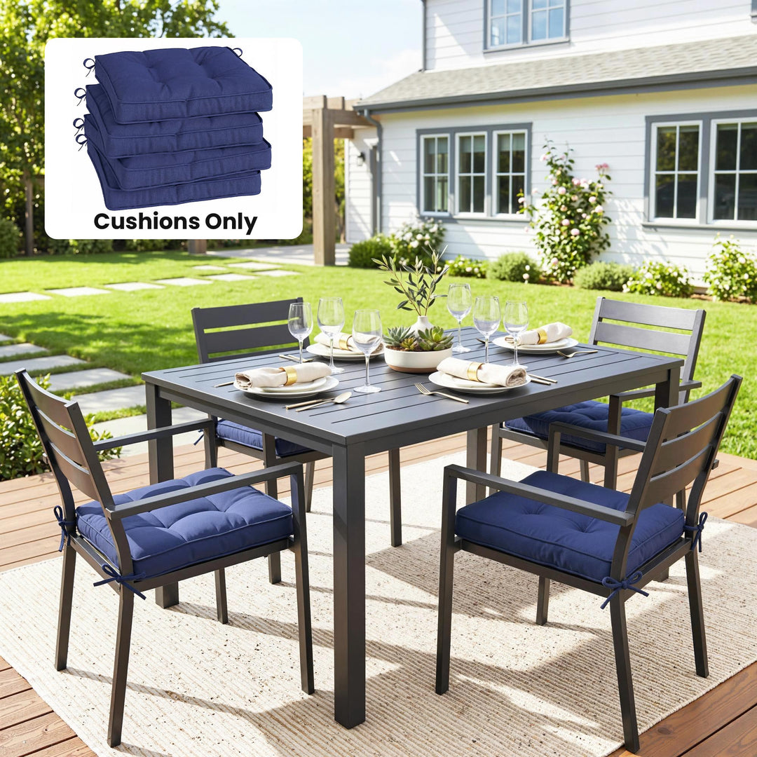 Garden Seat Cushion with Ties, 42 x 42cm Replacement Dining Chair Seat