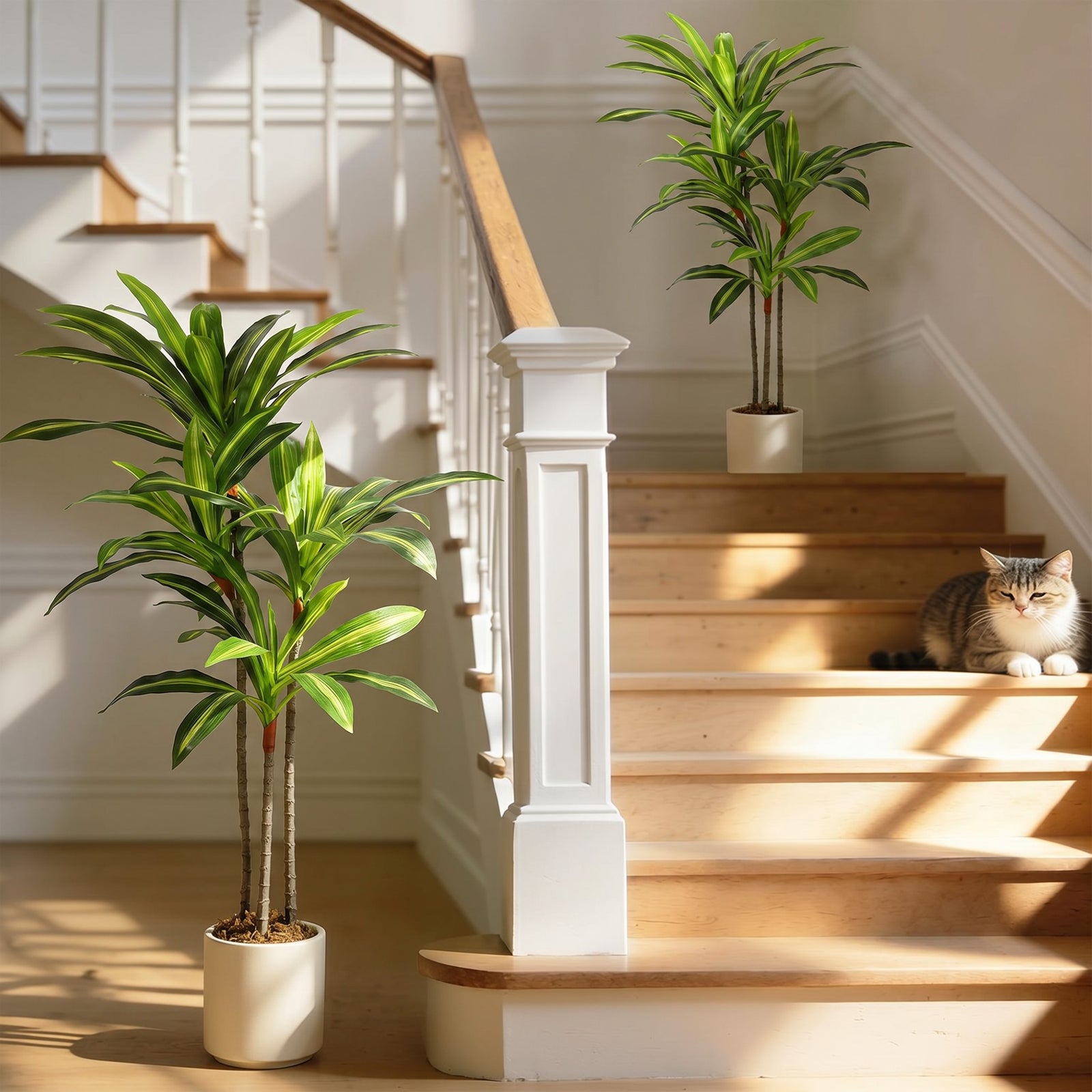 120cm Lifelike Fake Tree, Artificial Dracaena Tree with Bendable Trunk