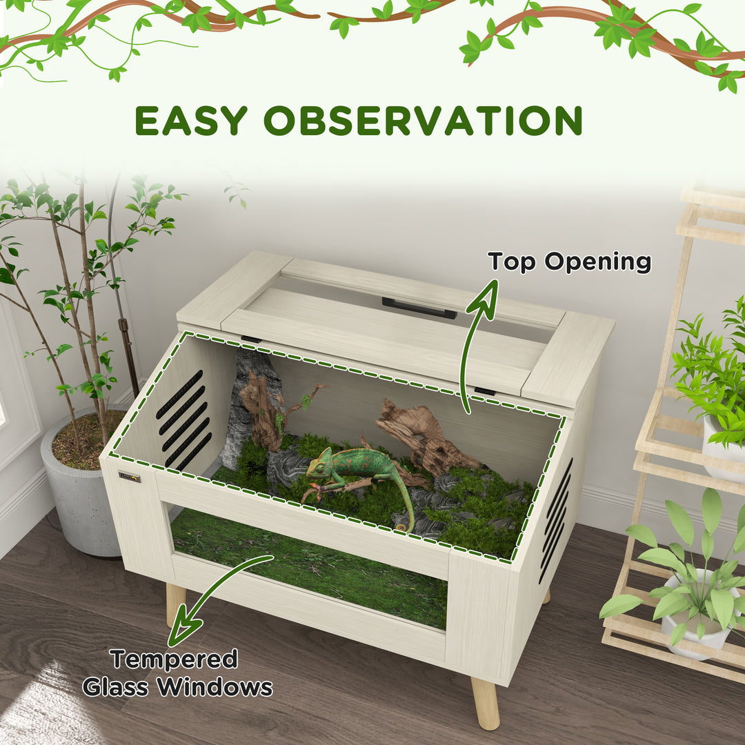 111L Vivarium for Snakes, Lizards, Horned Frogs, Chameleons, Hamsters, Gerbils with Tempered Glass Windows