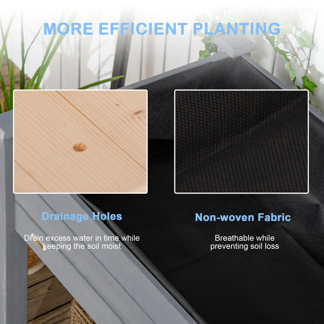 Raised Bed for Garden, Wooden Elevated Planter Box with Bed Liner, for