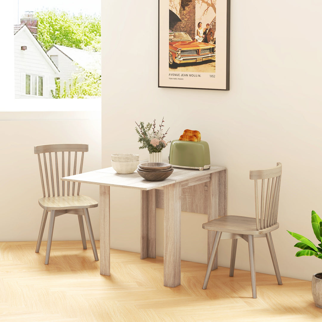 Four-Seater Drop Leaf Dining Table - Wood Effect