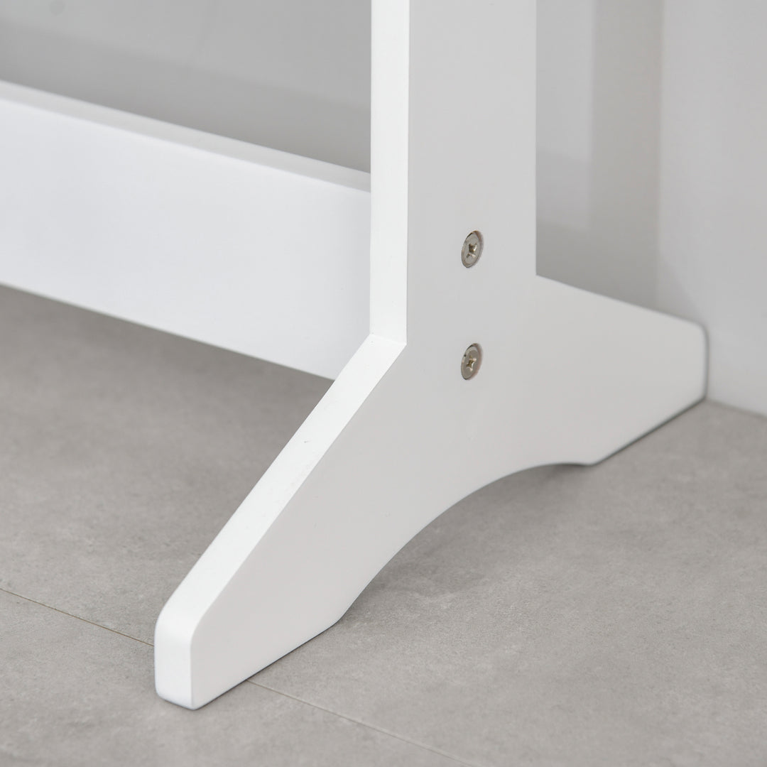 MCL Free Standing LED Mirrored Jewelry Cabinet Armoire Floor Organiser W/ 3 Angle Adjustable For Rings Earrings Bracelets Cosmetics Warm White