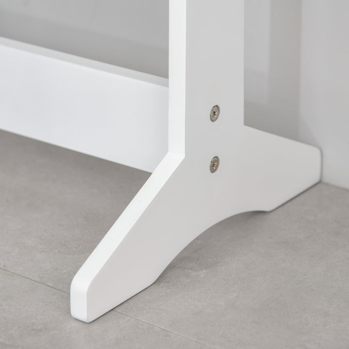 MCL Free Standing LED Mirrored Jewelry Cabinet Armoire Floor Organiser W/ 3 Angle Adjustable For Rings Earrings Bracelets Cosmetics Warm White