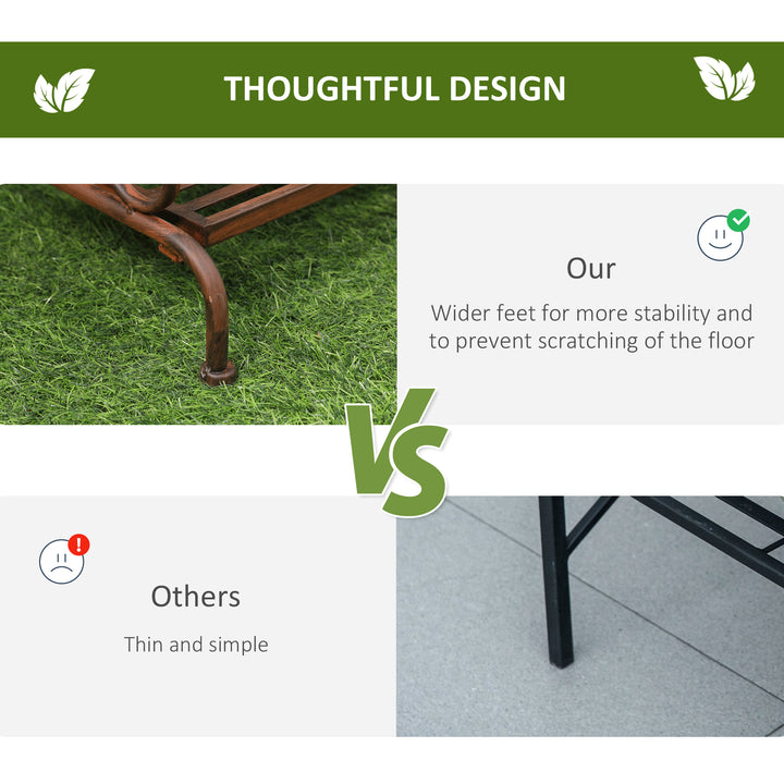 MCL 3 Tier Stair Style Metal Plant Stand, Flower Pot Holder Display Shelf, Storage Organizer Rack for Indoor Outdoor Patio Balcony Yard