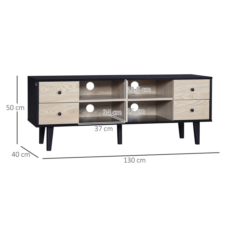 HOMCOM TV Unit Cabinet for TVs up to 60 Inches, TV Stand with Drawers and Adjustable Shelves for Living Room, Grey