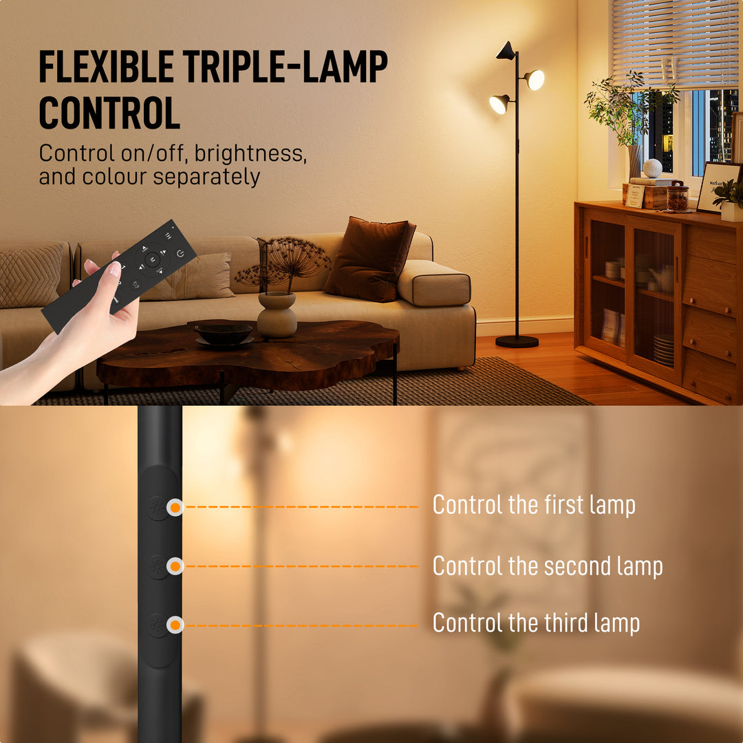 Three-Lamp Multi-Adjustable Floor Light