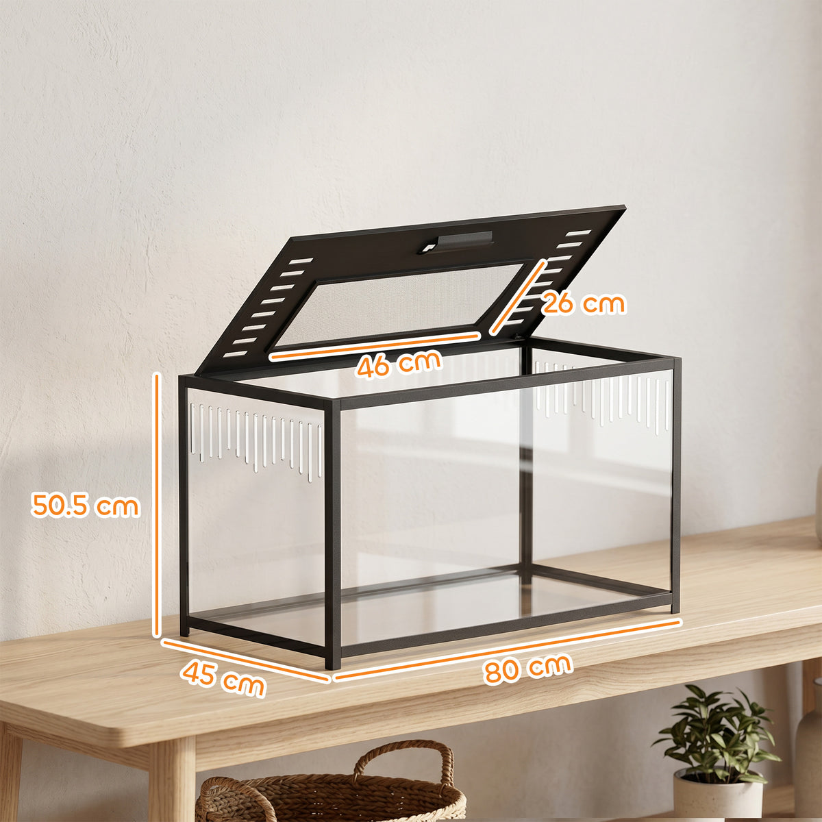 Hamster Cage, Chewproof Metal Rat Cage with Deep Base, Openable Top fo