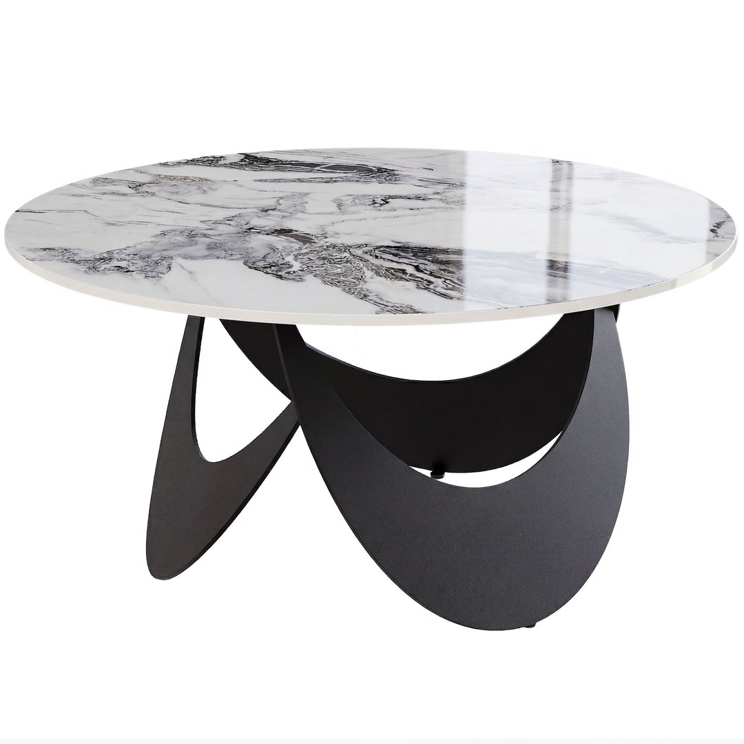 Coffee Table Sintered Stone Top Adjustable Foot Pads Modern Centre Tab