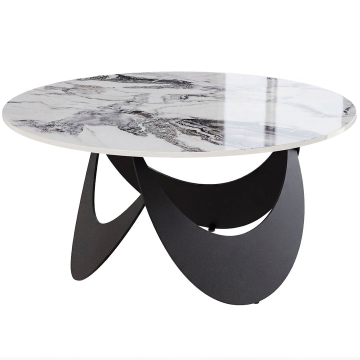 Coffee Table Sintered Stone Top Adjustable Foot Pads Modern Centre Tab