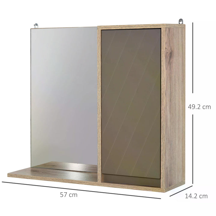 HOMCOM Wall Mounted Bathroom Cabinet, MDF Construction with Mirror, Space-Saving Storage Solution | Aosom UK