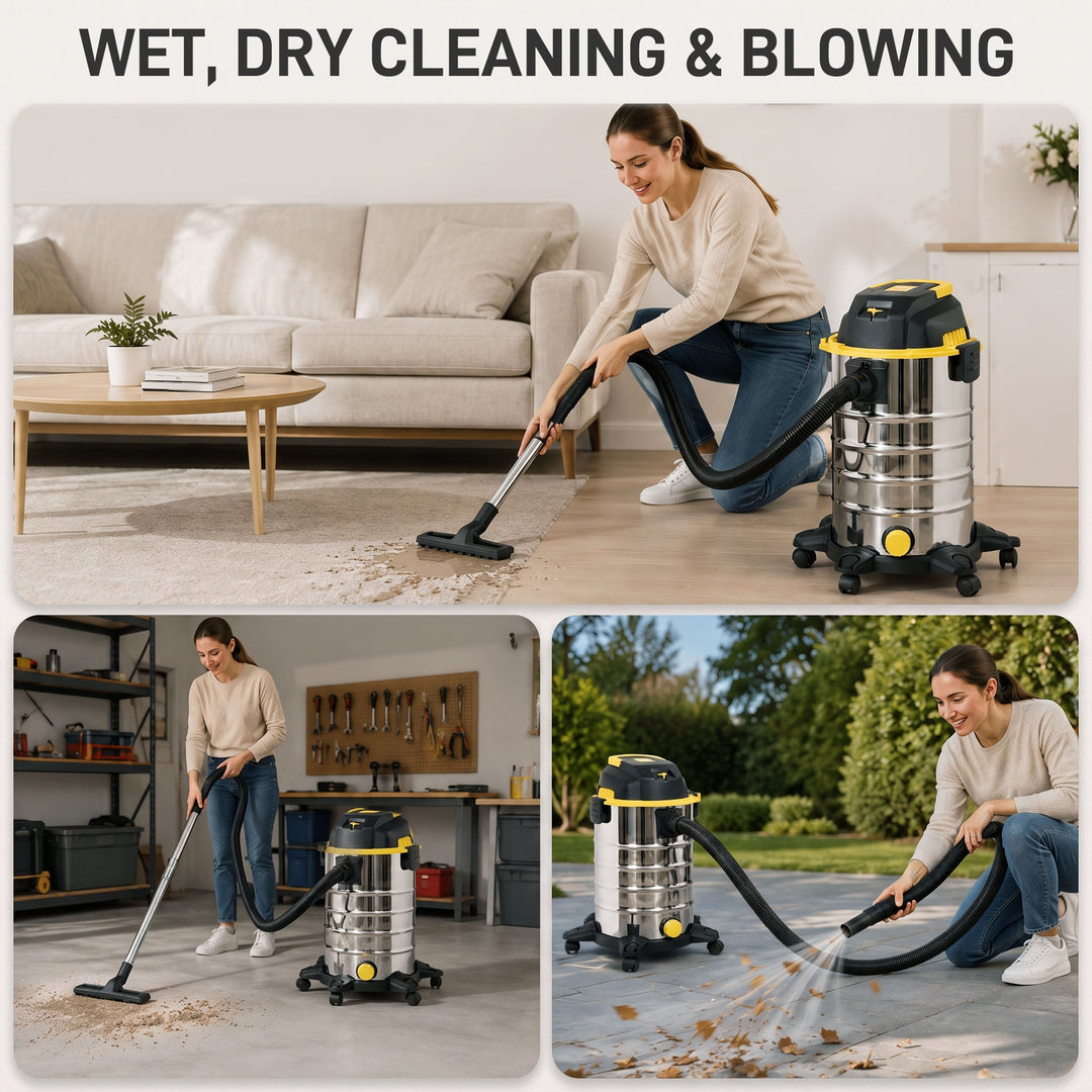 1400W Vacuum Cleaner, 3-in-1 Wet and Dry Vacuum Cleaner with Blowing M