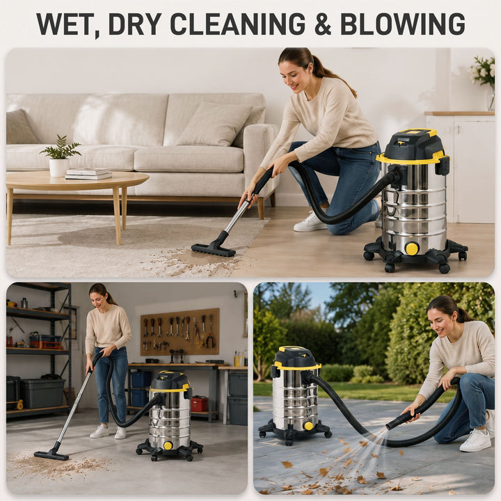 1400W Vacuum Cleaner, 3-in-1 Wet and Dry Vacuum Cleaner with Blowing M