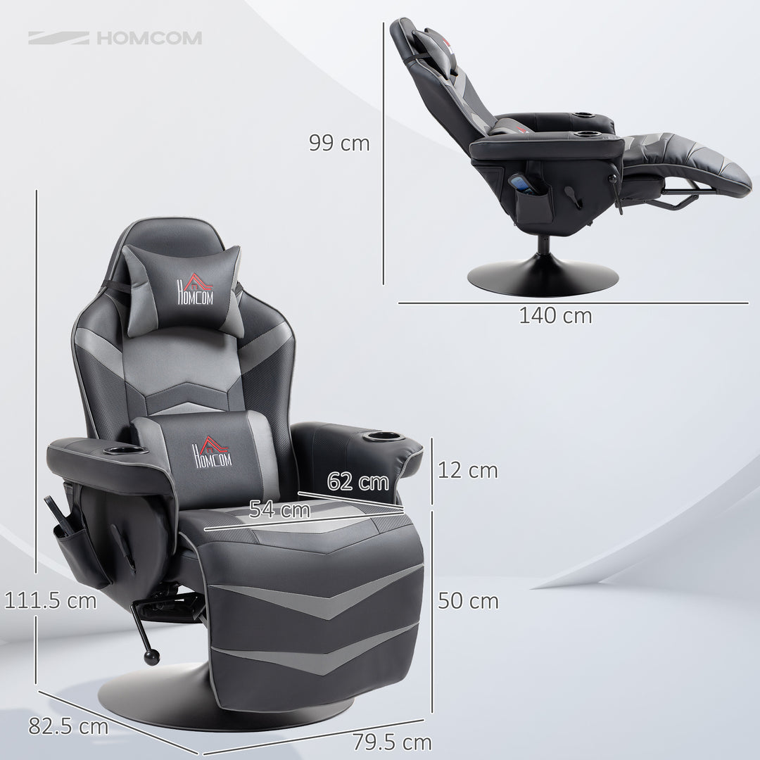 Small Leather Massage Recliner Chair with Ergonomic High Back Retracta