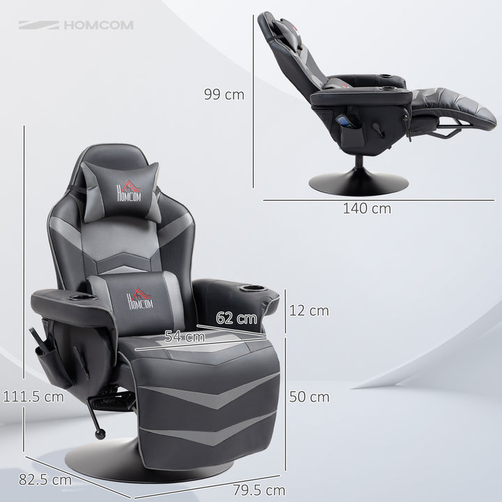 Small Leather Massage Recliner Chair with Ergonomic High Back Retracta