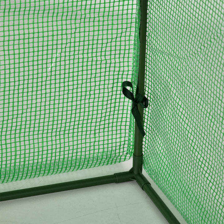Mini Greenhouse, Small Polytunnel Green House with Zipped Doors, Steel Frame for Garden Backyard, 295 x 100 x 80cm, Green