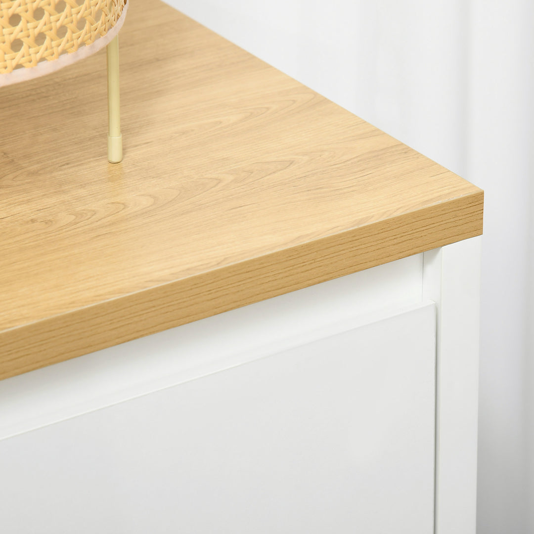 Kitchen Sideboard, Storage Cabinet with Double Doors and Adjustable Shelf for Living Room, Entryway, White
