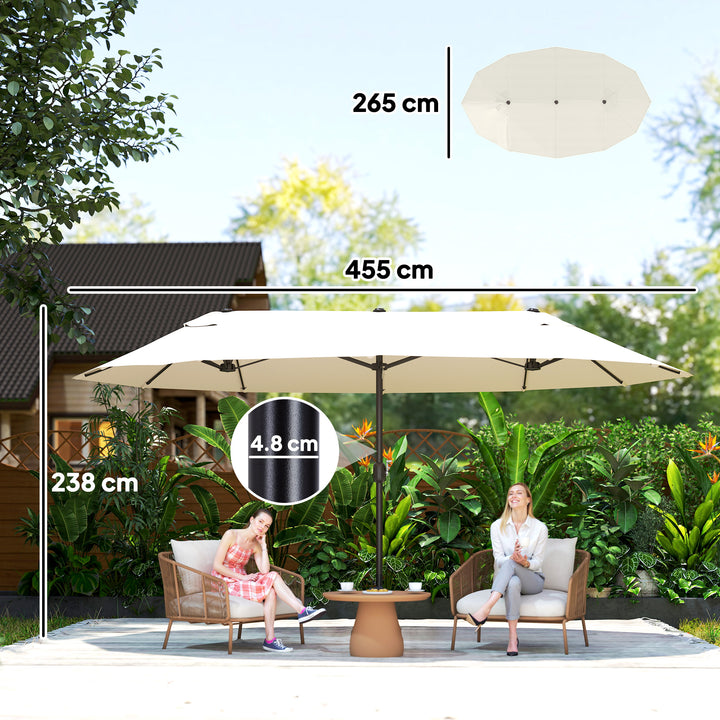 MCL 4.6m Double Garden Parasol - Beige