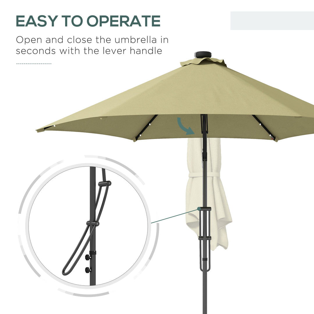 3(m) Solar LED Cantilever Parasol - Beige