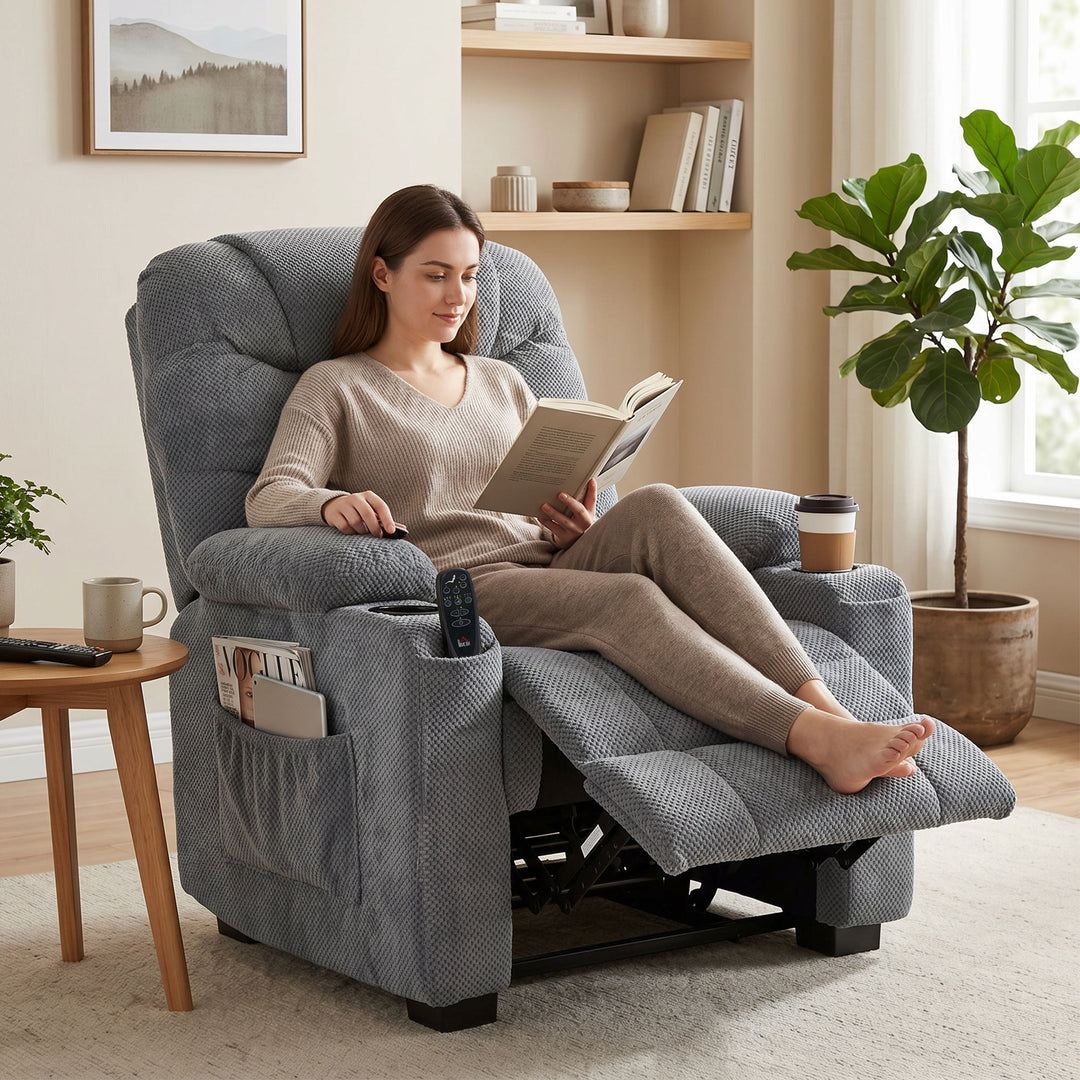 Recliner Armchair with Vibration Massage, Heat, Whisper-Quiet Motor, M