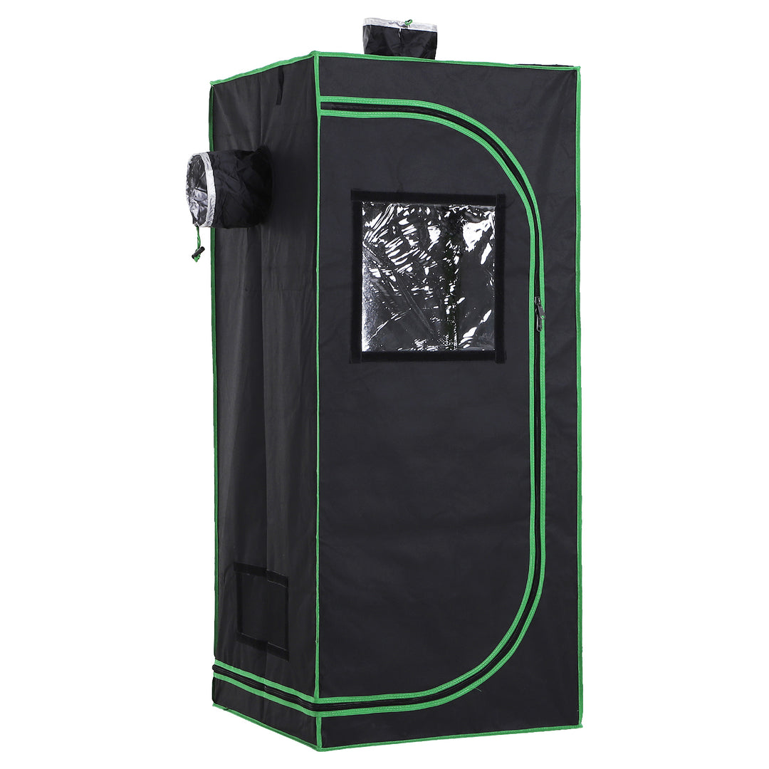 Grow Tent Reflective Mylar Hydroponic with Adjustable Vents and Floor Tray for Indoor Plant Growing, 60 x 60 x 140 cm (24.5" x 24.5" x 55")