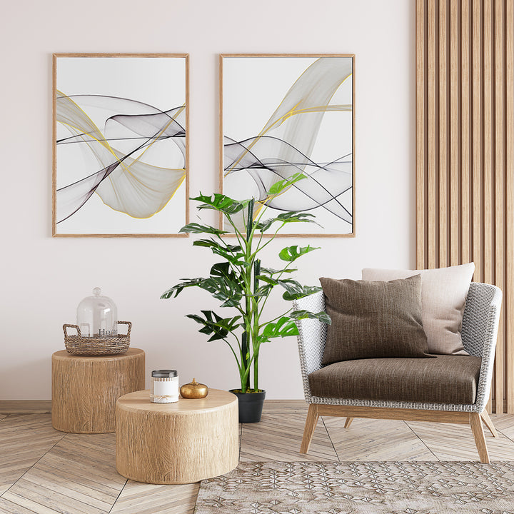 100cm/3.3FT Artificial Monstera Tree Decorative Cheese Plant 21 Leaves with Nursery Pot, Fake Tropical Palm Tree for Indoor Outdoor Décor