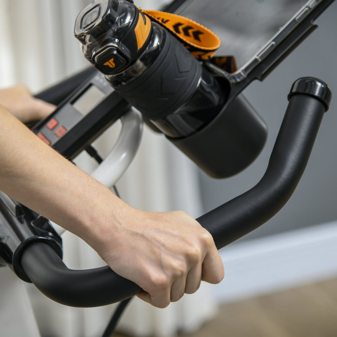 MCL Exercise Bike, 8kg Flywheel Stationary Bike Indoor Cycling Machine with Adjustable Resistance Seat Handlebar, White