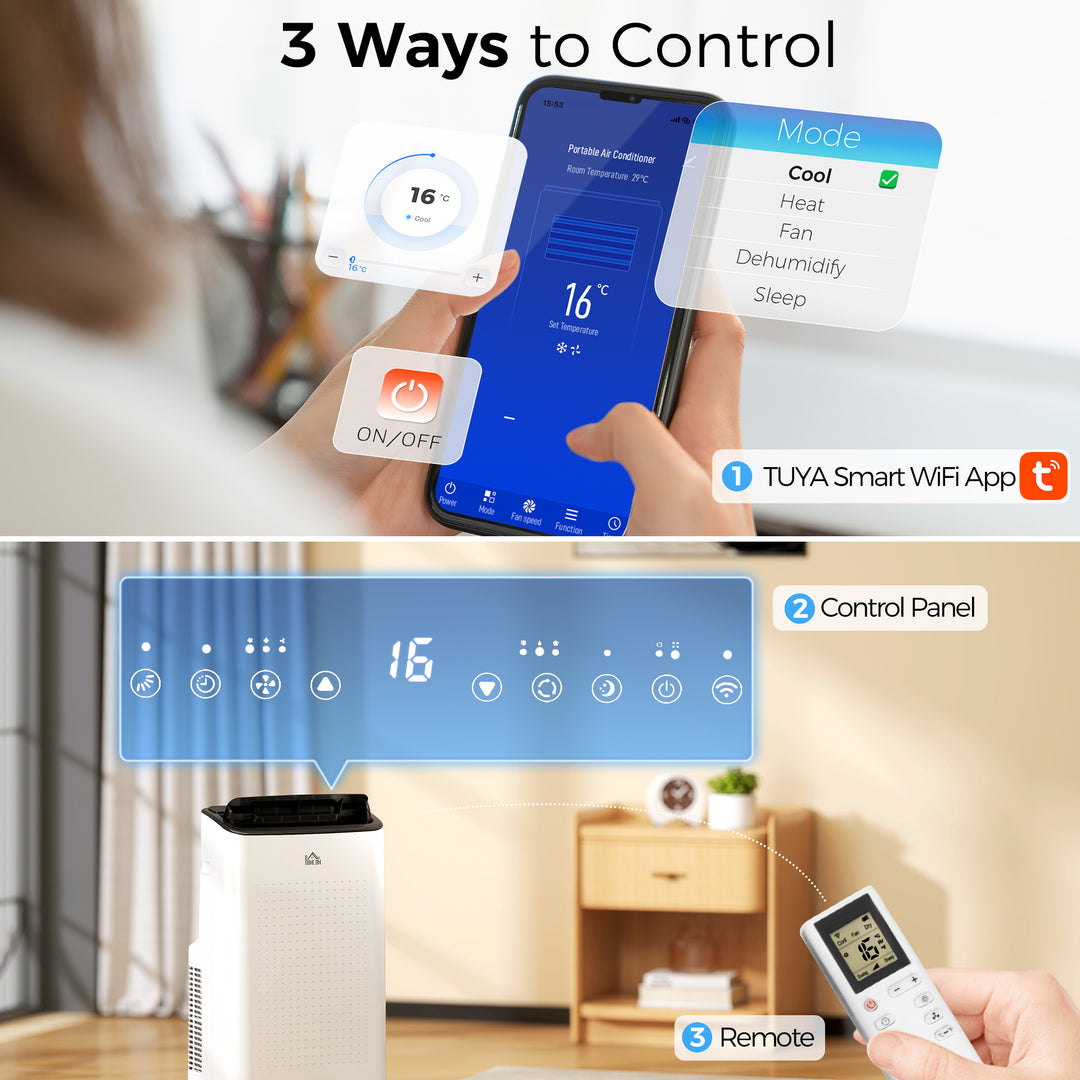 12000 BTU App-Controlled Mobile Air Conditioner - White