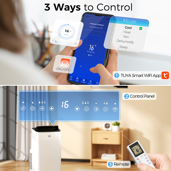 12000 BTU App-Controlled Mobile Air Conditioner - White