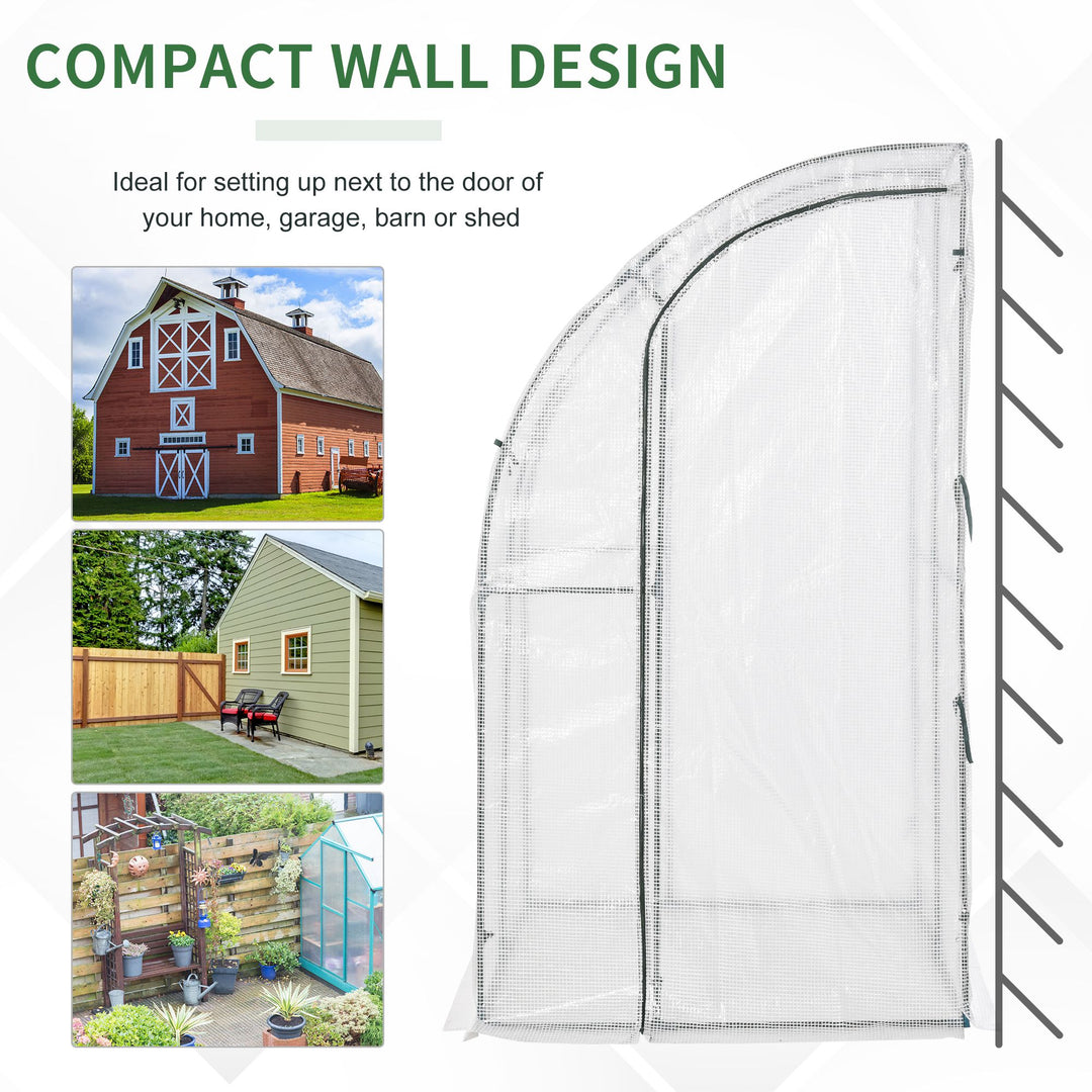 Outsunny Lean to Wall Greenhouse Outdoor Walk