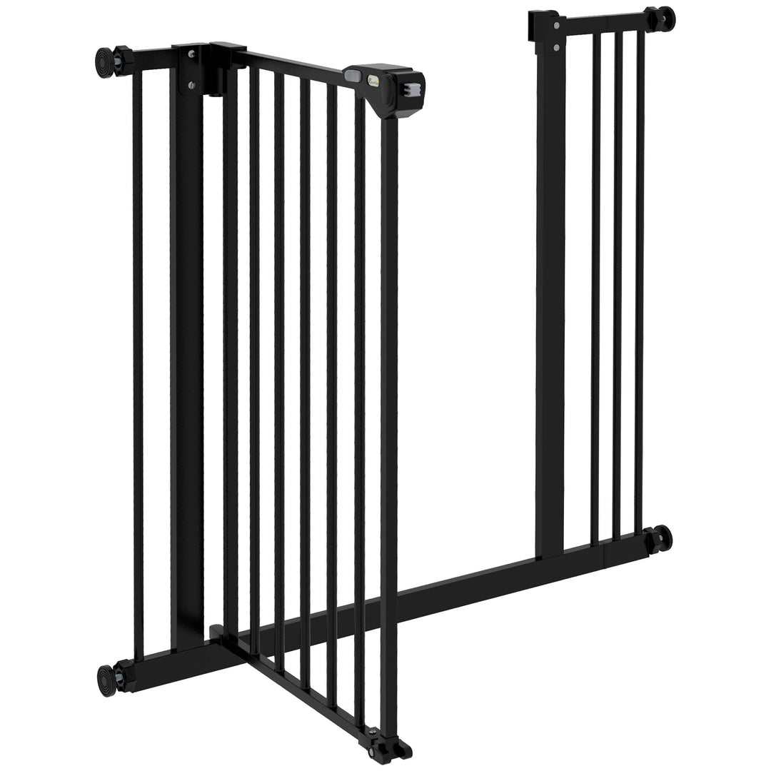 Adjustable Safety Gate w/ One Extensions, Four Adjustable Screws, Black