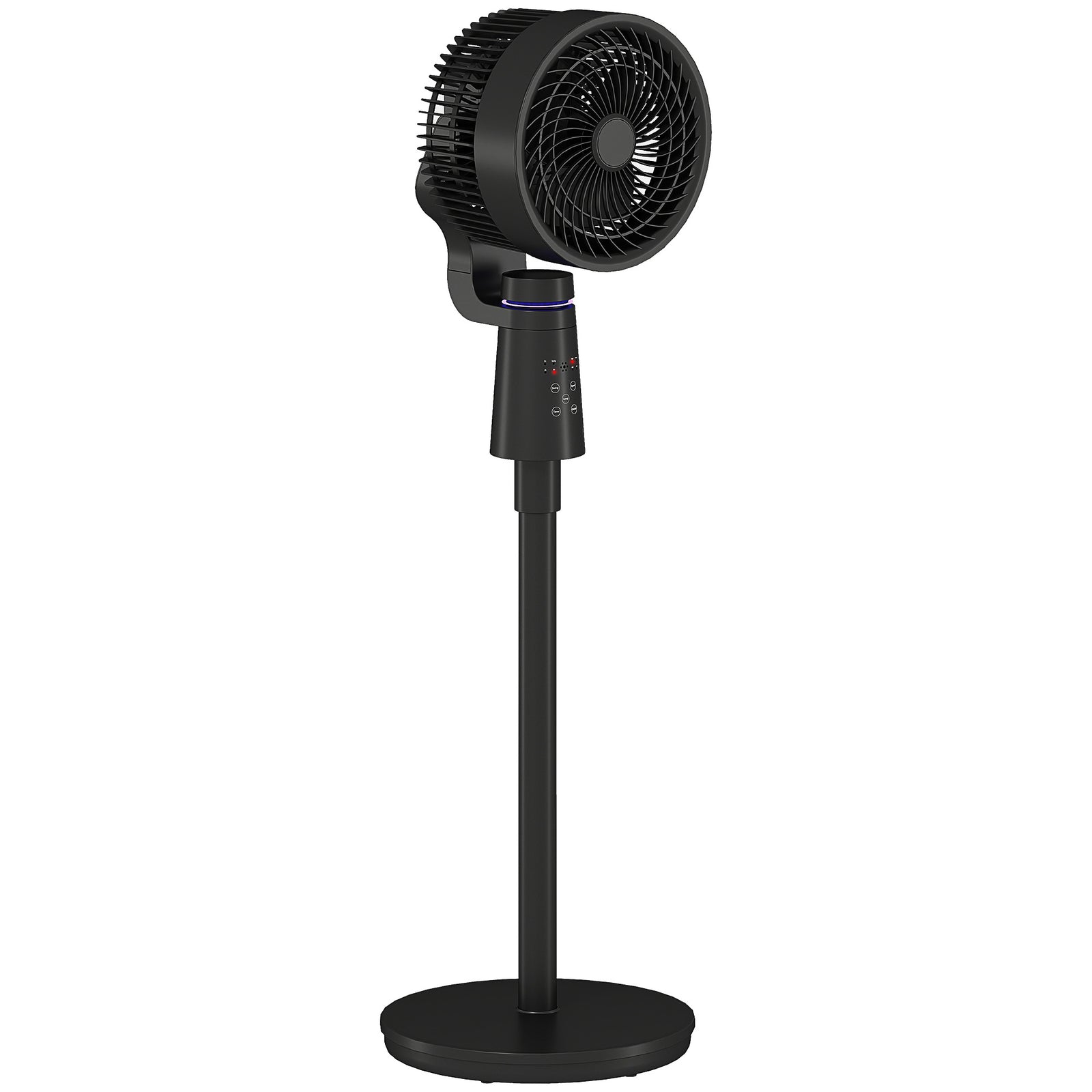 Pedestal Air Circulation Fan with Oscillating, Light Off, Black
