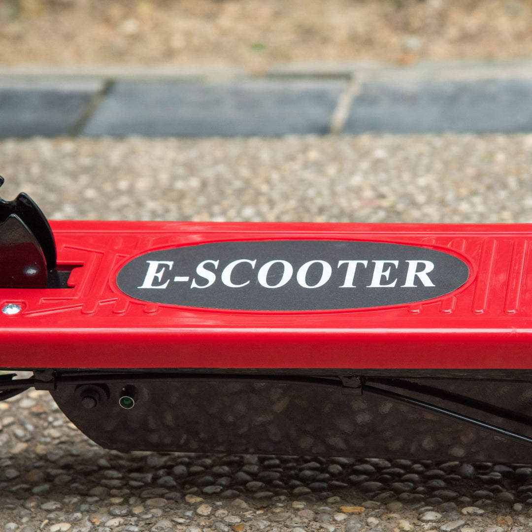 Powered E-Scooter Ride-On, with Brakes, Adjustable Seat, Adjustable Handlebars, Red