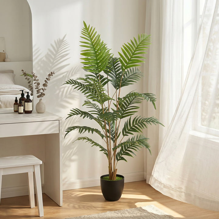 Artificial Fern Topiary Tree, Realistic Artificial Plant in Cement Pot