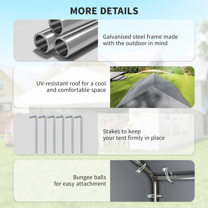 3 x 3 m Party Tent, Outdoor Canopy Tent Shelter with Removable Sidewal