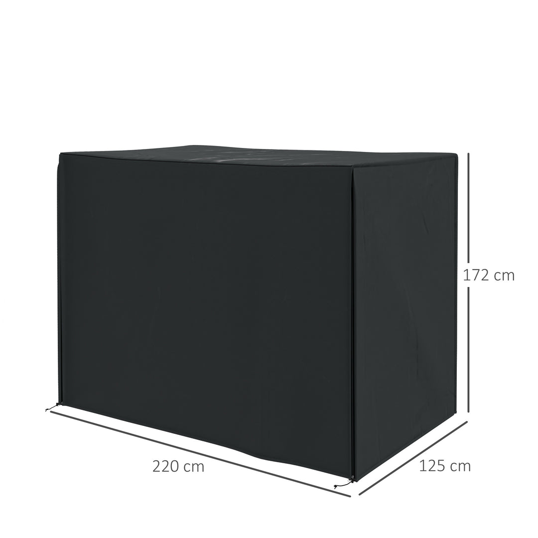 220 x 125cm Three-Seater Swing Chair Protective Cover - Black