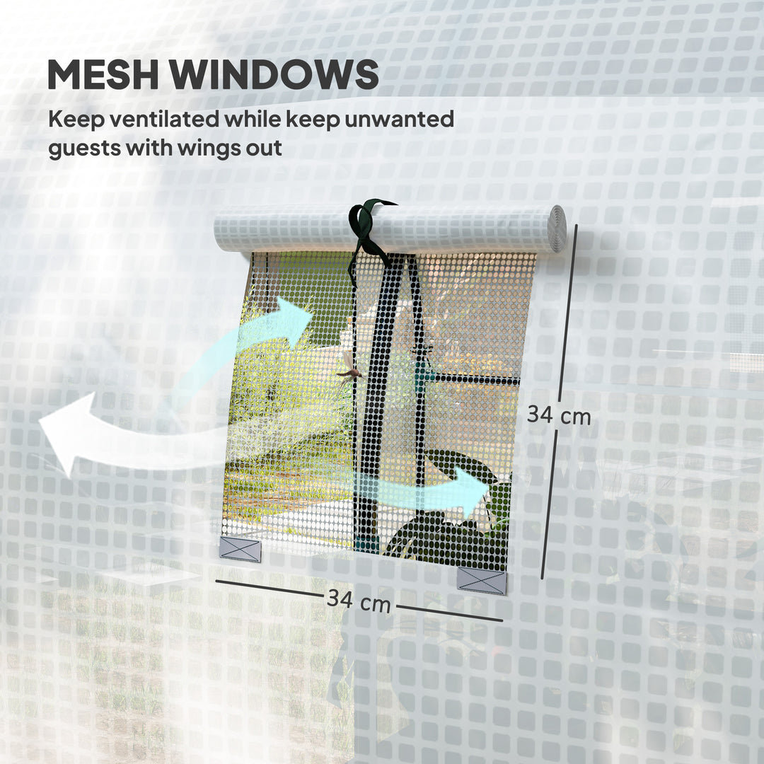 180 x 180cm Walk-In Polytunnel Greenhouse - White