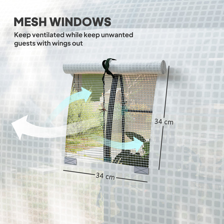 180 x 180cm Walk-In Polytunnel Greenhouse - White