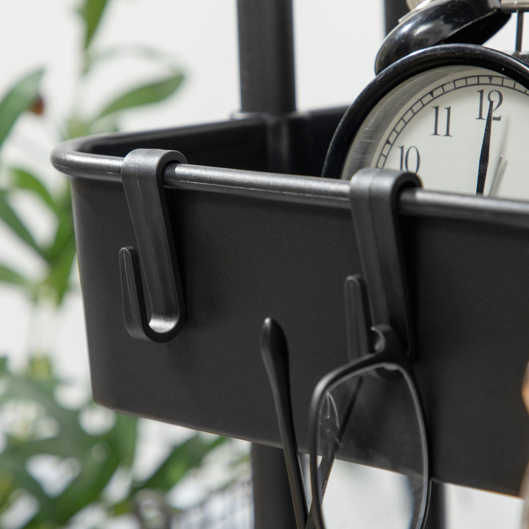 MCL Three-Tier Home Trolley, with Handle and Wheels - Black