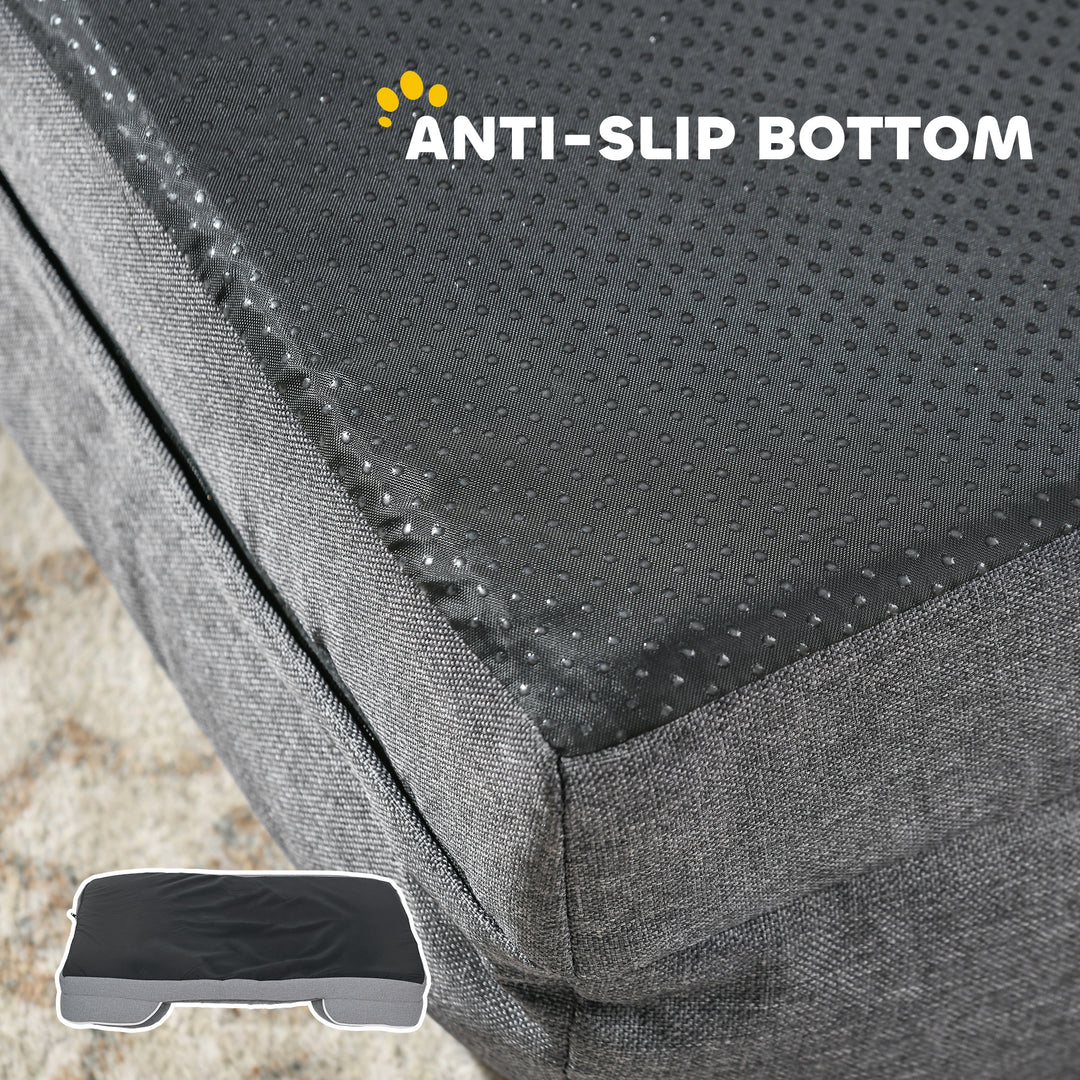 Dog Sofa Bed, Washable Pet Bed with Removable Cover and Non-Slip Botto
