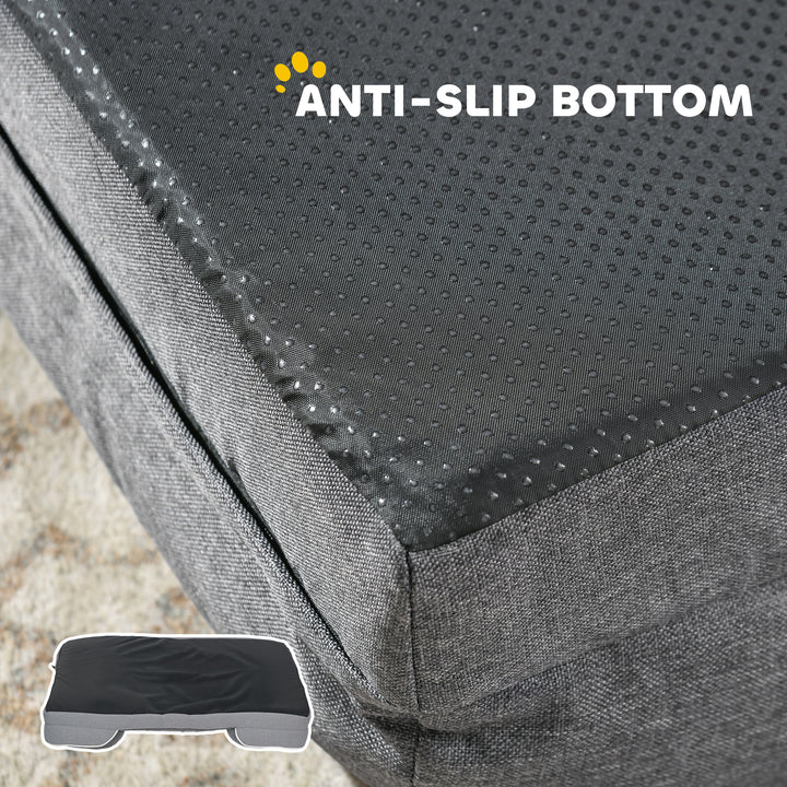 Dog Sofa Bed, Washable Pet Bed with Removable Cover and Non-Slip Botto