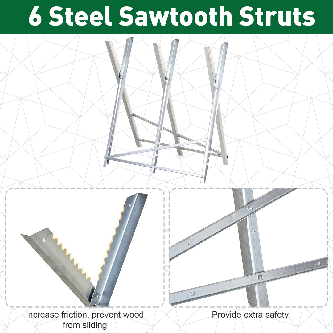 Portable Sawhorse Heavy Duty Steel Adjustable Work Support, Foldable Sawhorse Stand 100 kg Weight Capacity, Silver Tone