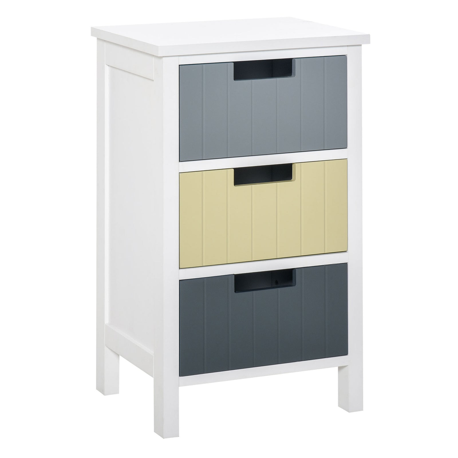 3 Drawer Storage Tower, Dresser Chest with Wood Top, Organiser Unit for Closets Bedroom Nursery Room Hallway